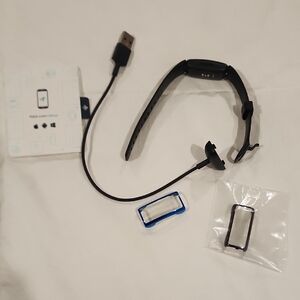 Fitbit Black Fitness Tracker with Blue Accessory